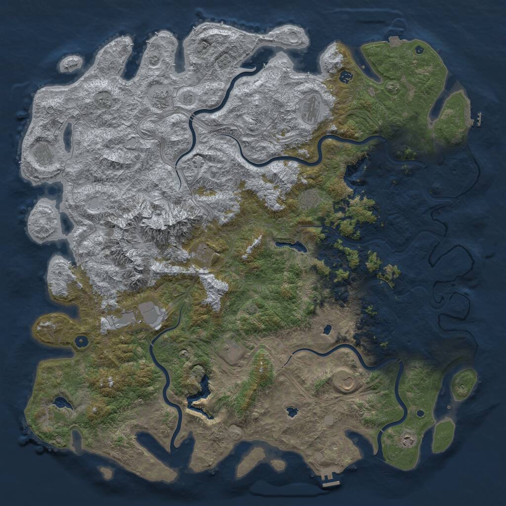 Rust Map: Procedural Map, Size: 6000, Seed: 19639345, 17 Monuments