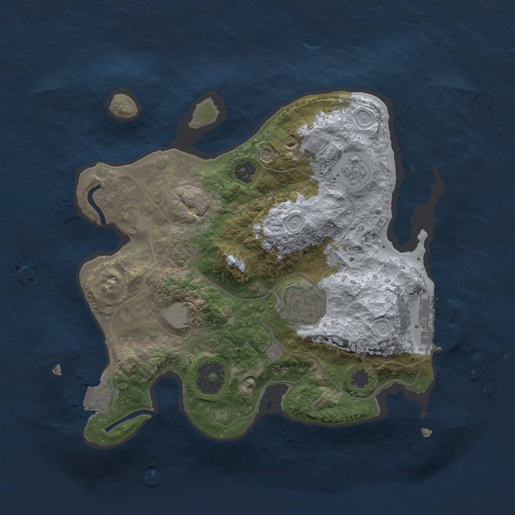 Rust Map: Procedural Map, Size: 2500, Seed: 1780765228, 6 Monuments