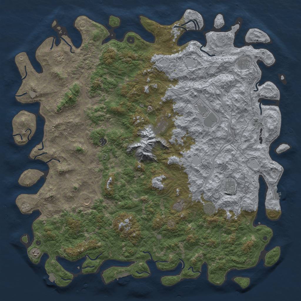 Rust Map: Procedural Map, Size: 6000, Seed: 1593453287, 19 Monuments