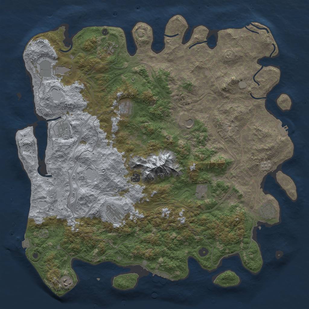 Rust Map: Procedural Map, Size: 5000, Seed: 768205, 19 Monuments