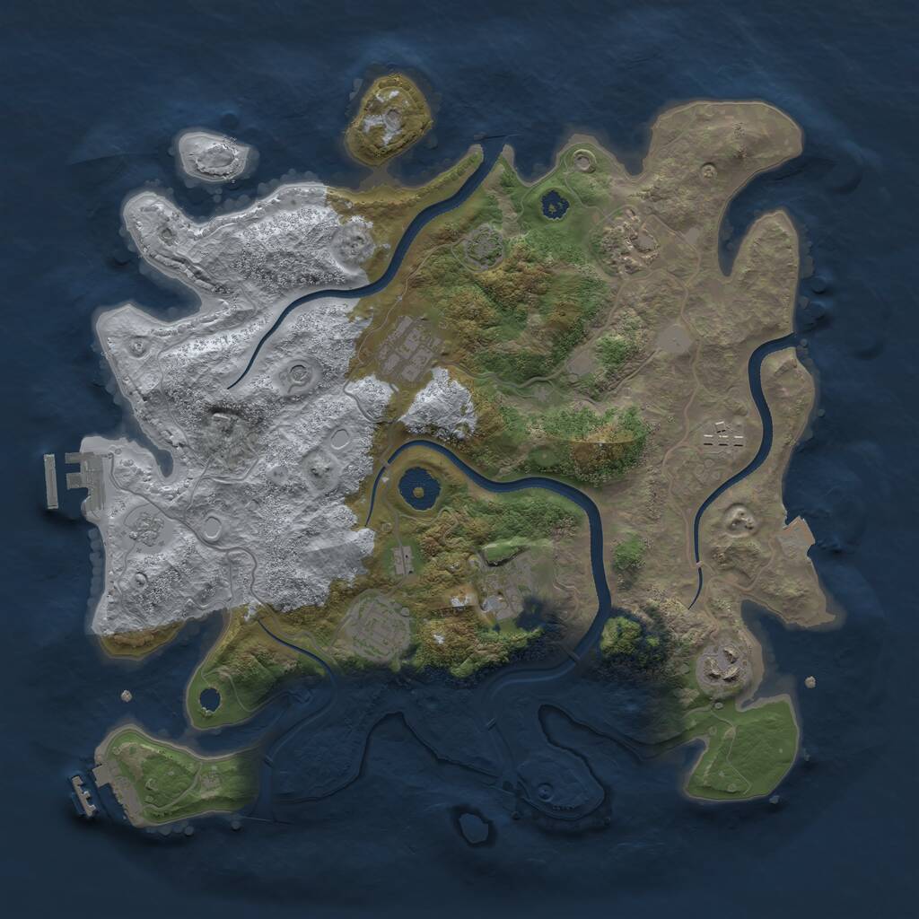 Rust Map: Procedural Map, Size: 3400, Seed: 172034572, 12 Monuments