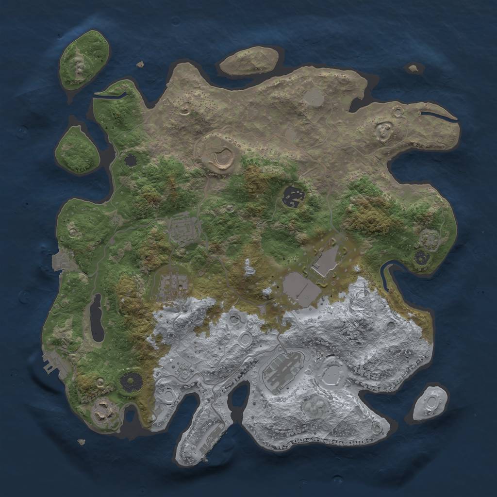 Rust Map: Procedural Map, Size: 3500, Seed: 154577, 15 Monuments
