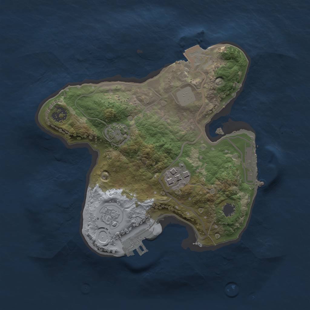 Rust Map: Procedural Map, Size: 2000, Seed: 27216537, 8 Monuments