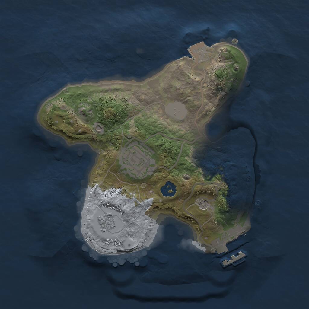 Rust Map: Procedural Map, Size: 2000, Seed: 27216537, 5 Monuments