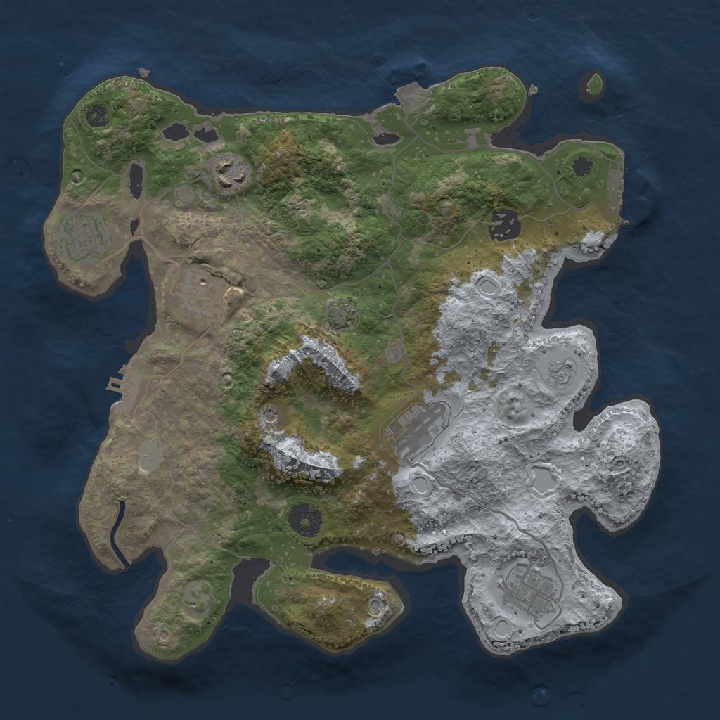 Rust Map: Procedural Map, Size: 3250, Seed: 581285482, 14 Monuments