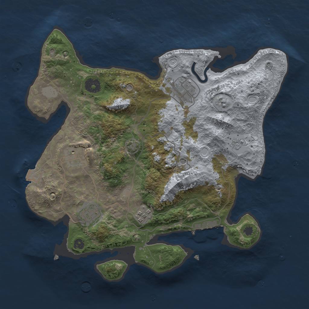 Rust Map: Procedural Map, Size: 3000, Seed: 1404871801, 11 Monuments