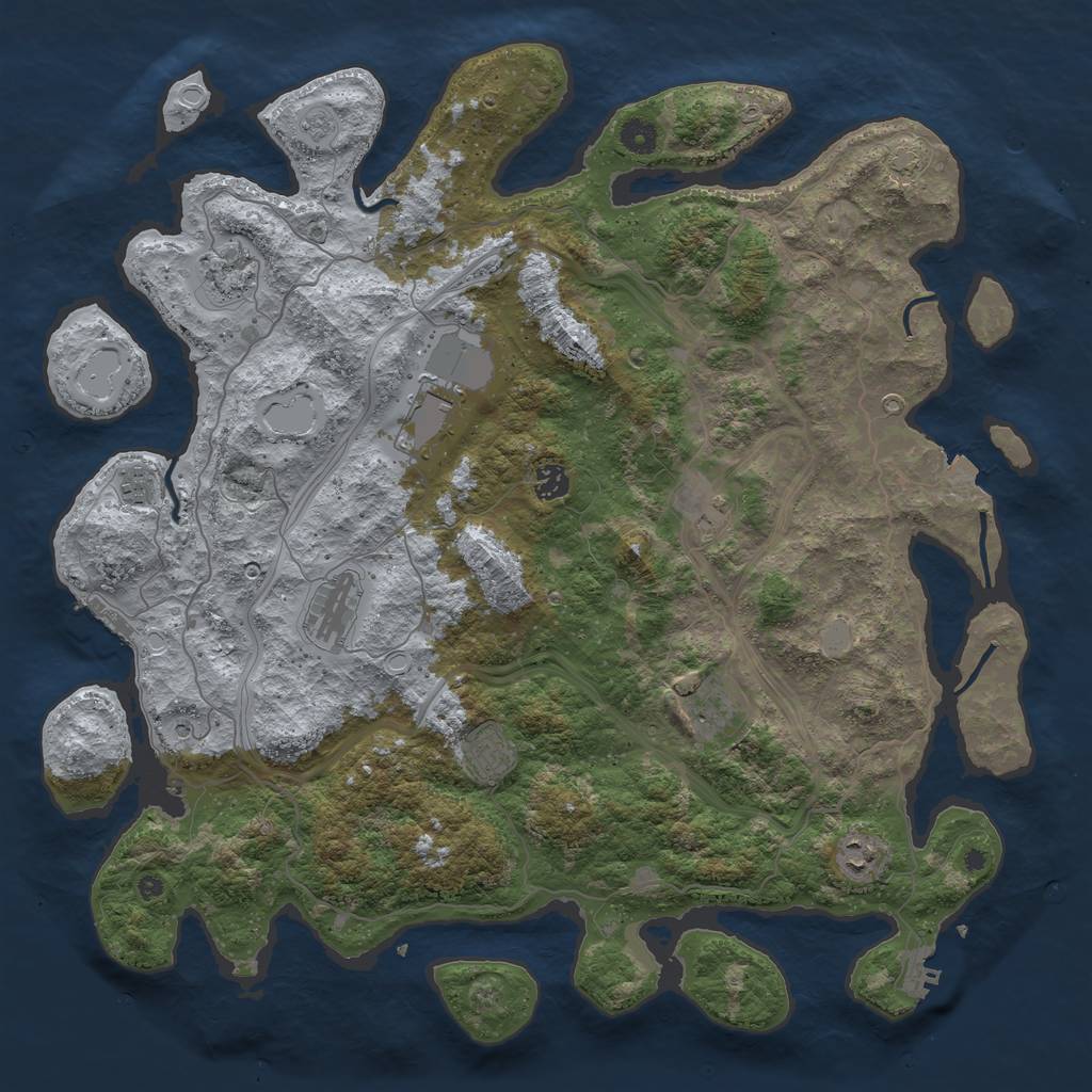 Rust Map: Procedural Map, Size: 4500, Seed: 64645189, 17 Monuments
