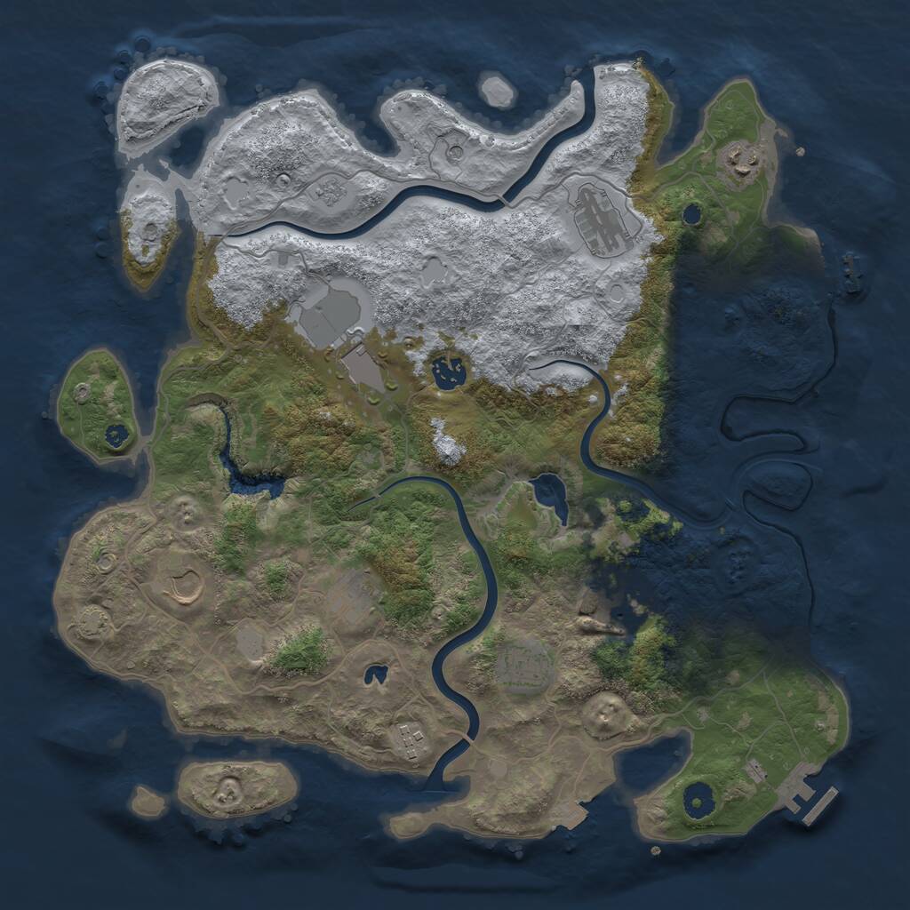 Rust Map: Procedural Map, Size: 4000, Seed: 897451, 15 Monuments