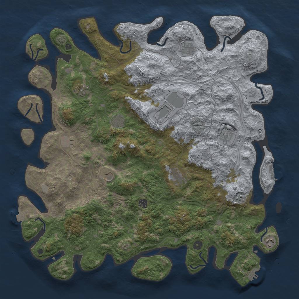 Rust Map: Procedural Map, Size: 4800, Seed: 1402562747, 19 Monuments