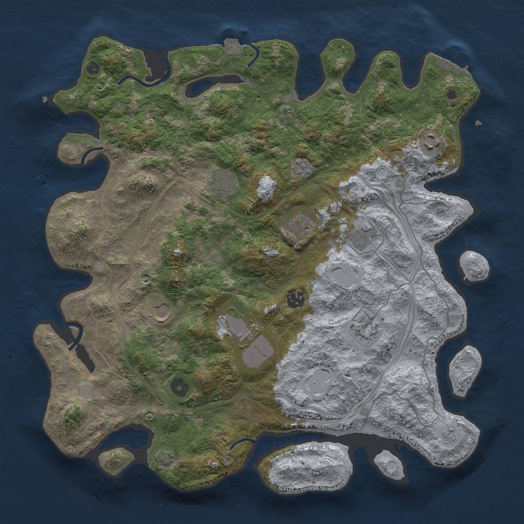 Rust Map: Procedural Map, Size: 4250, Seed: 2066001578, 16 Monuments