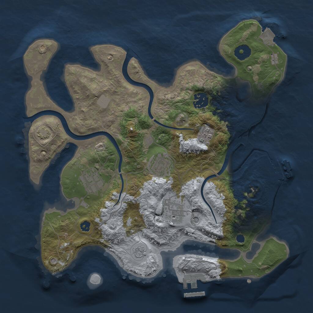 Rust Map: Procedural Map, Size: 3000, Seed: 26767, 11 Monuments