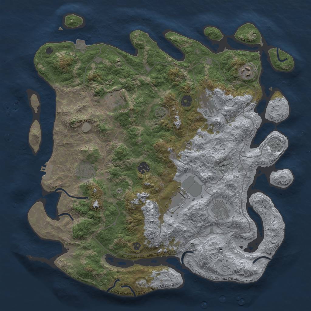 Rust Map: Procedural Map, Size: 4000, Seed: 23458056, 15 Monuments