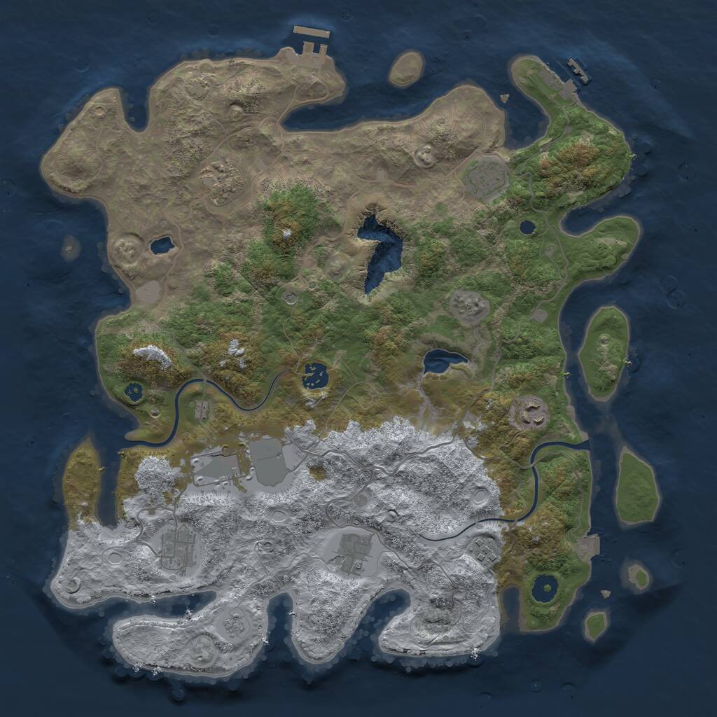Rust Map: Procedural Map, Size: 4000, Seed: 212071434, 14 Monuments