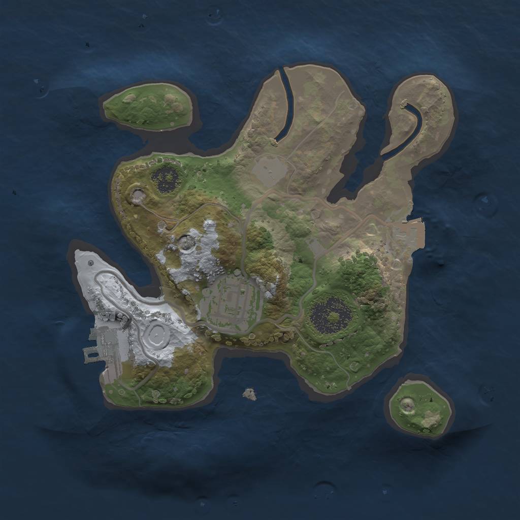 Rust Map: Procedural Map, Size: 2000, Seed: 110559924, 5 Monuments