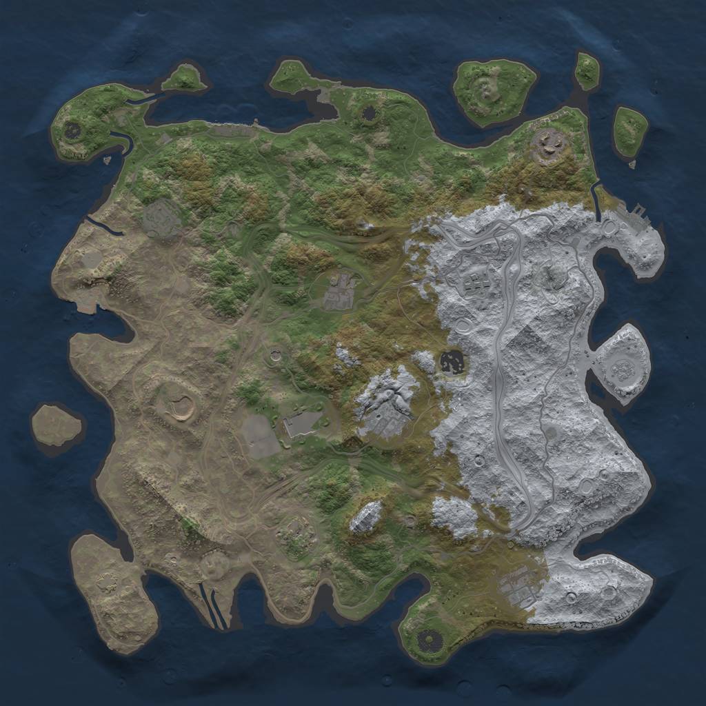 Rust Map: Procedural Map, Size: 4250, Seed: 968388840, 18 Monuments