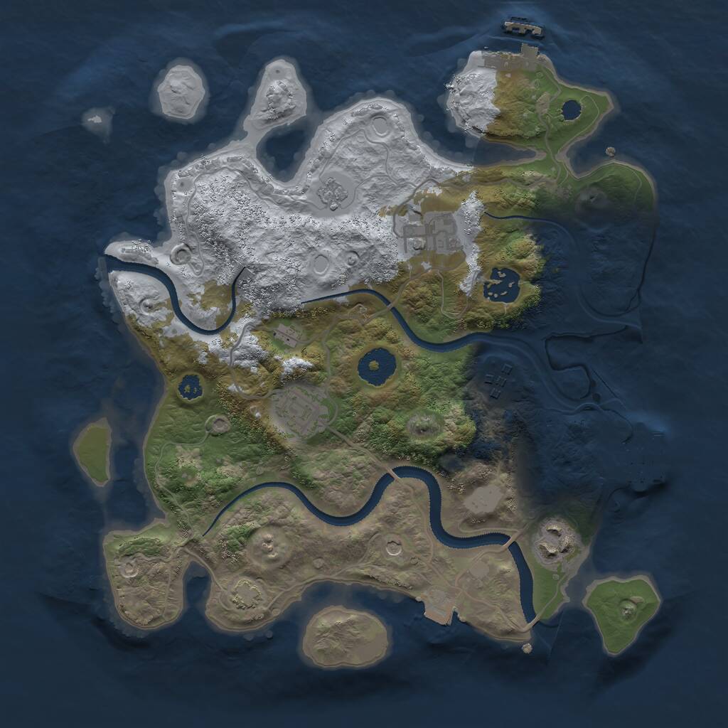 Rust Map: Procedural Map, Size: 3000, Seed: 2459533, 11 Monuments