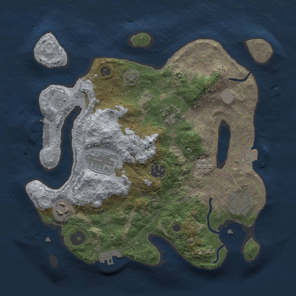 Rust Map: Procedural Map, Size: 3000, Seed: 2845306, 13 Monuments