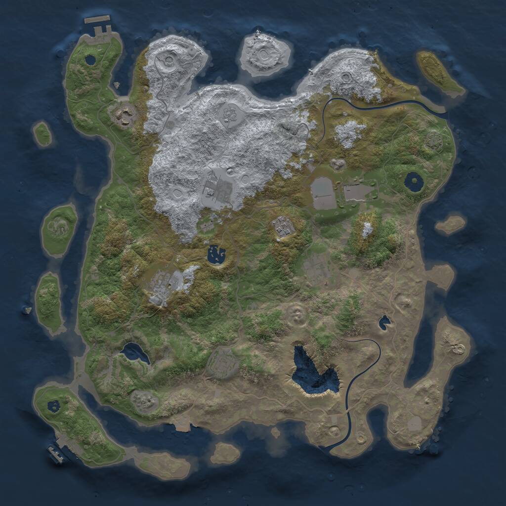 Rust Map: Procedural Map, Size: 4000, Seed: 646934487, 14 Monuments