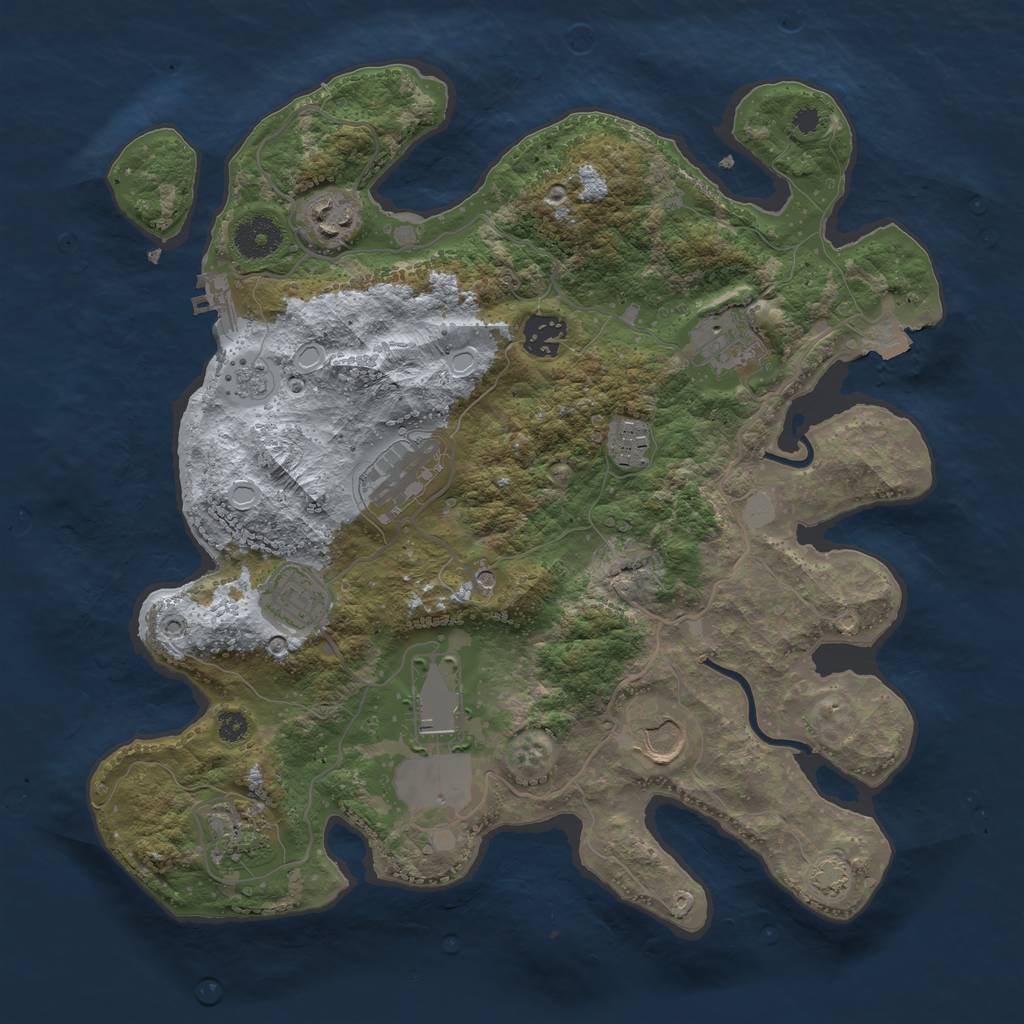 Rust Map: Procedural Map, Size: 3500, Seed: 731545332, 16 Monuments