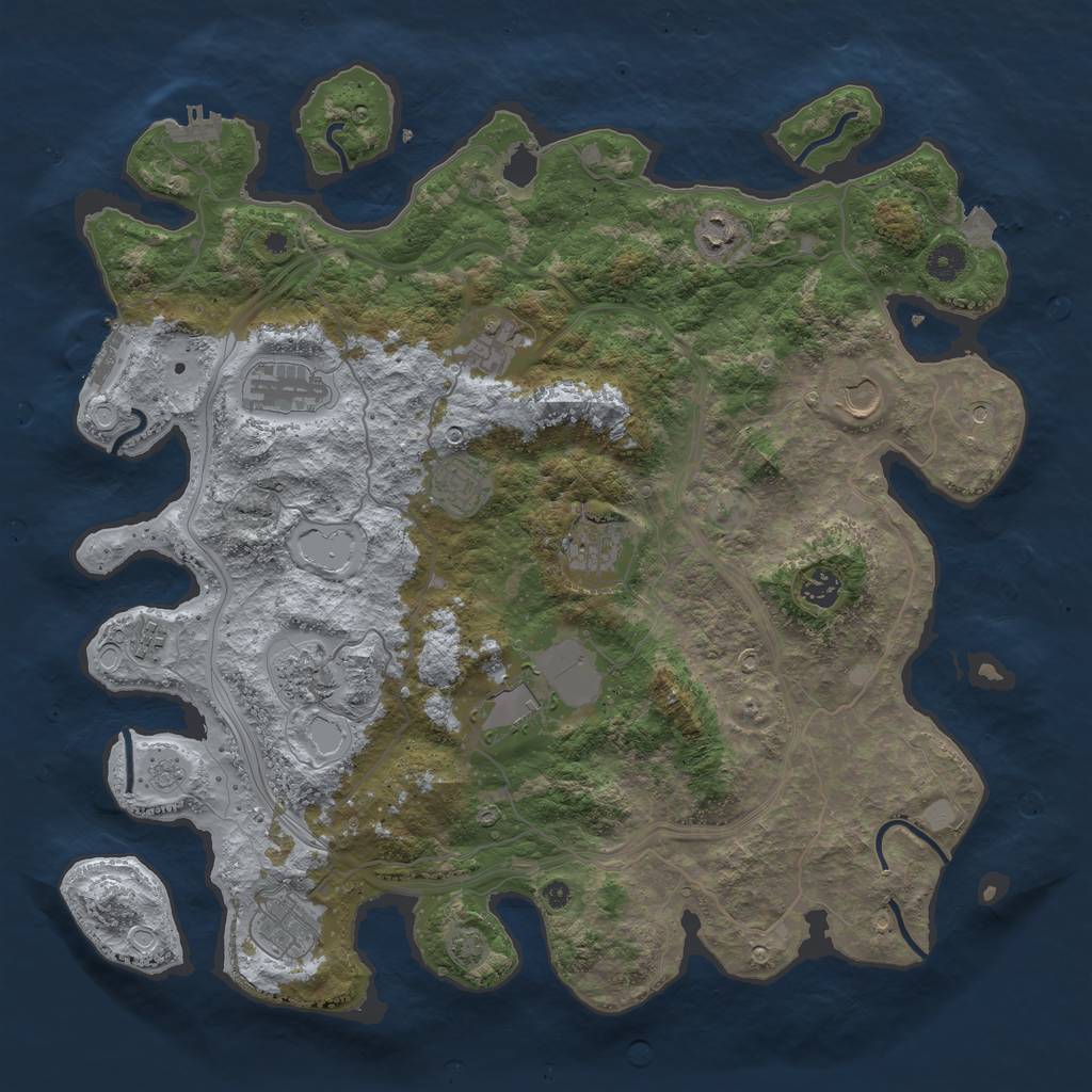 Rust Map: Procedural Map, Size: 4250, Seed: 417074589, 19 Monuments