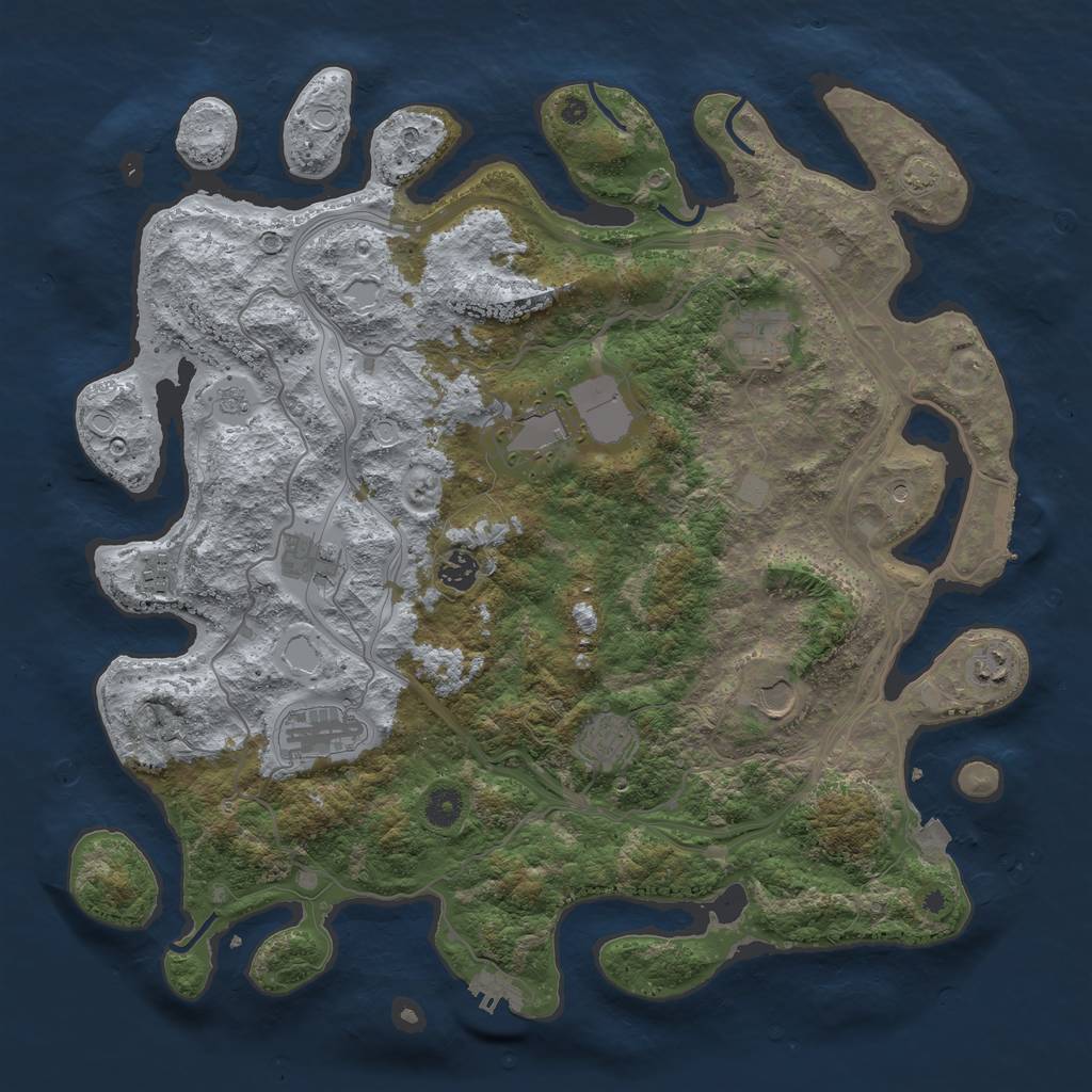 Rust Map: Procedural Map, Size: 4250, Seed: 55682790, 17 Monuments