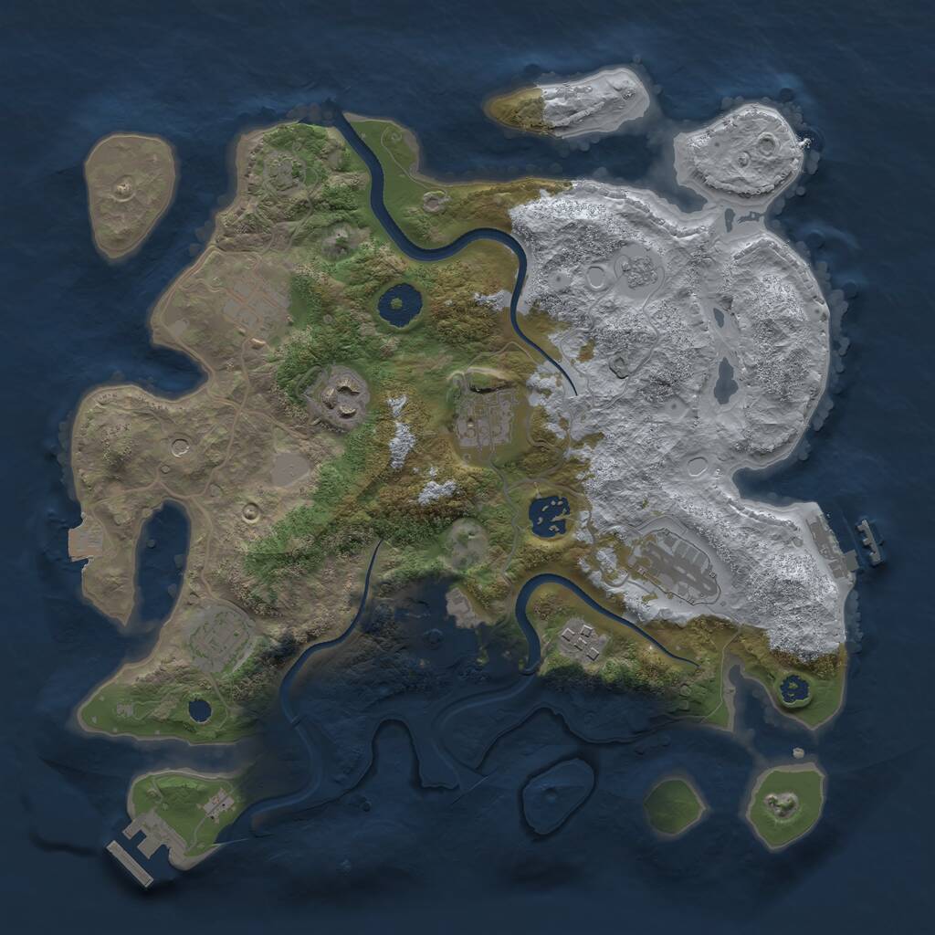 Rust Map: Procedural Map, Size: 3333, Seed: 1426953717, 14 Monuments