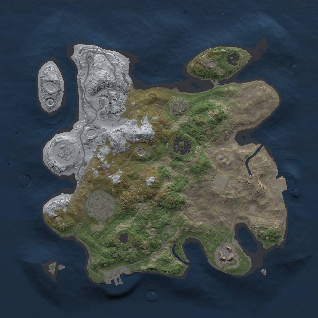 Rust Map: Procedural Map, Size: 2600, Seed: 30724994, 10 Monuments
