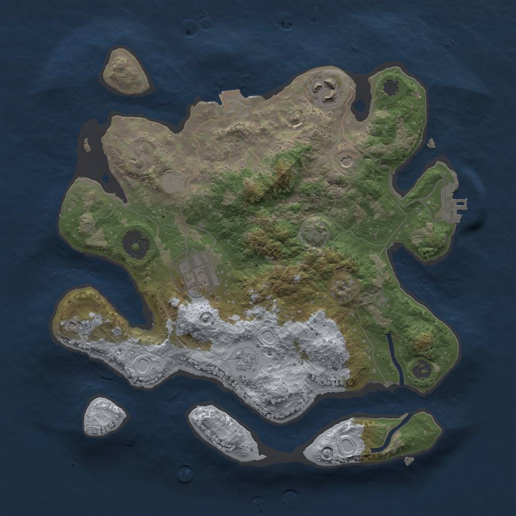 Rust Map: Procedural Map, Size: 2800, Seed: 63148904, 9 Monuments