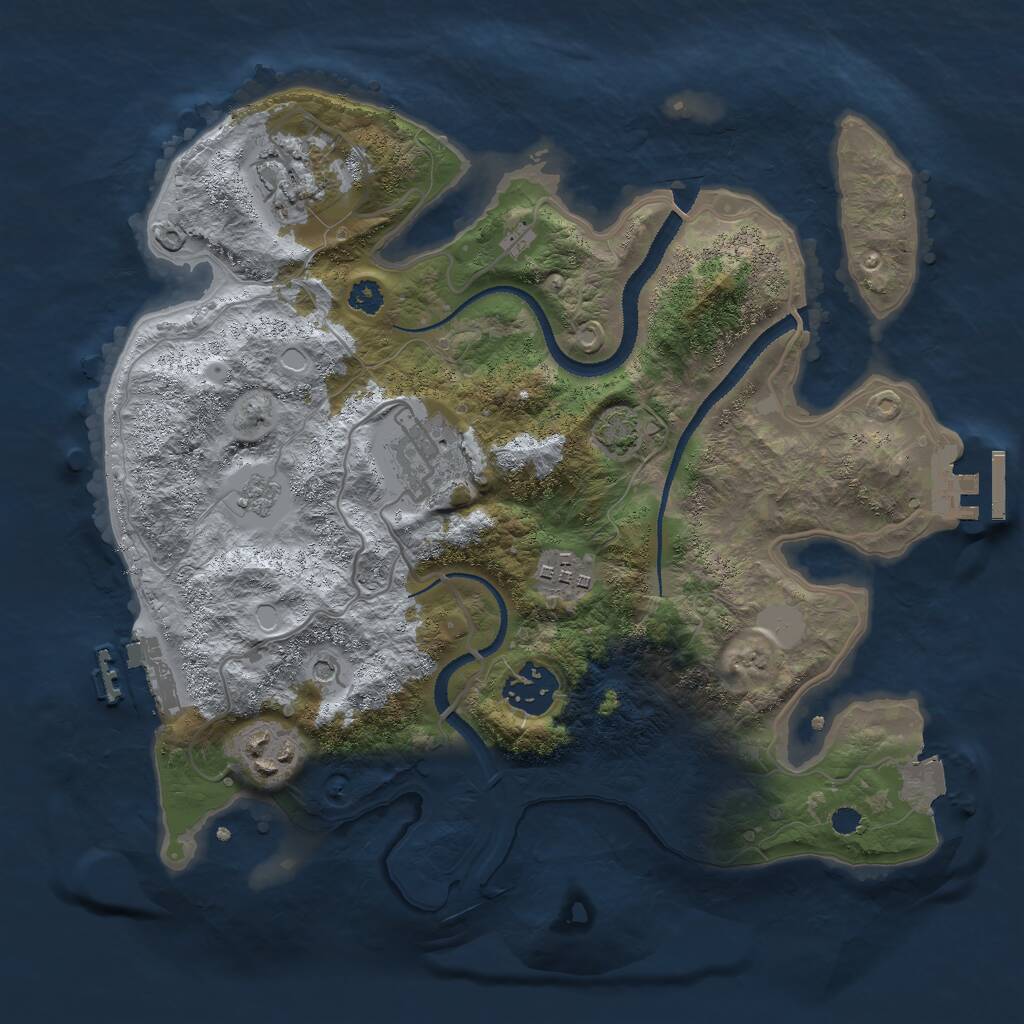 Rust Map: Procedural Map, Size: 3000, Seed: 865772237, 11 Monuments