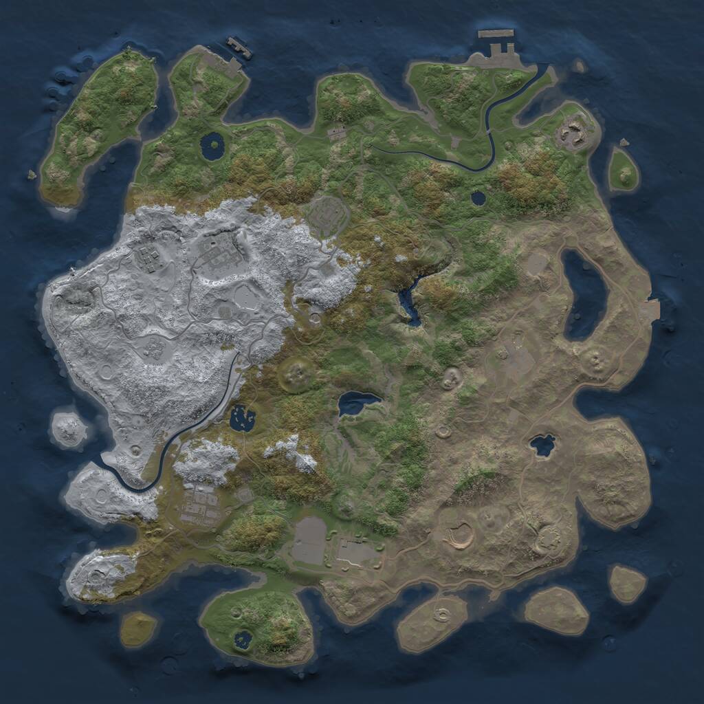 Rust Map: Procedural Map, Size: 4000, Seed: 1674163872, 15 Monuments