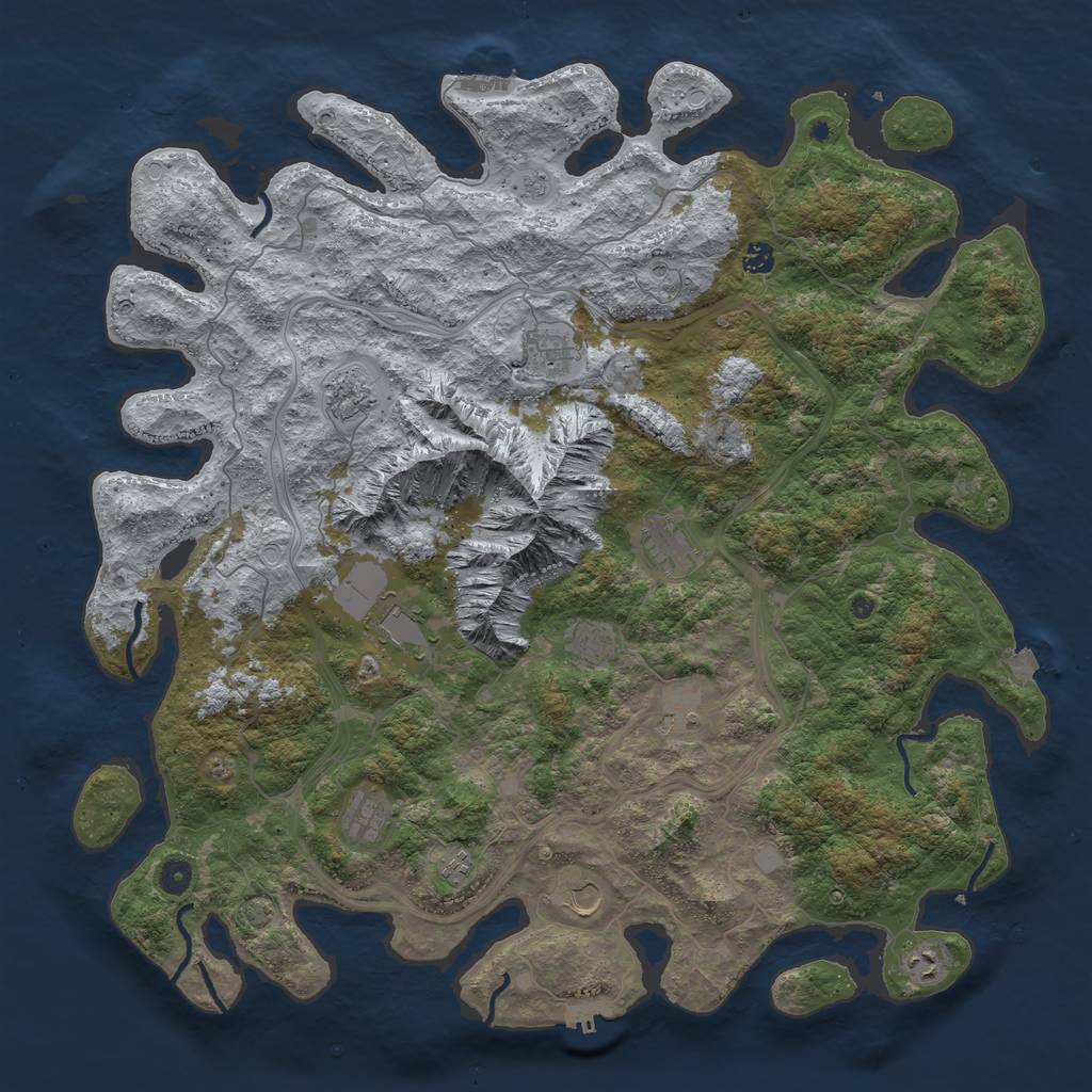 Rust Map: Procedural Map, Size: 5000, Seed: 312534531, 19 Monuments