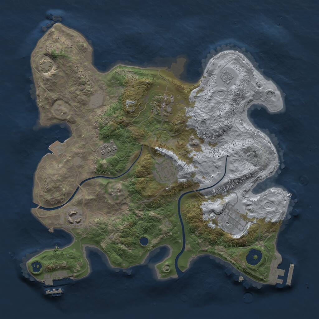 Rust Map: Procedural Map, Size: 3000, Seed: 4829563, 10 Monuments