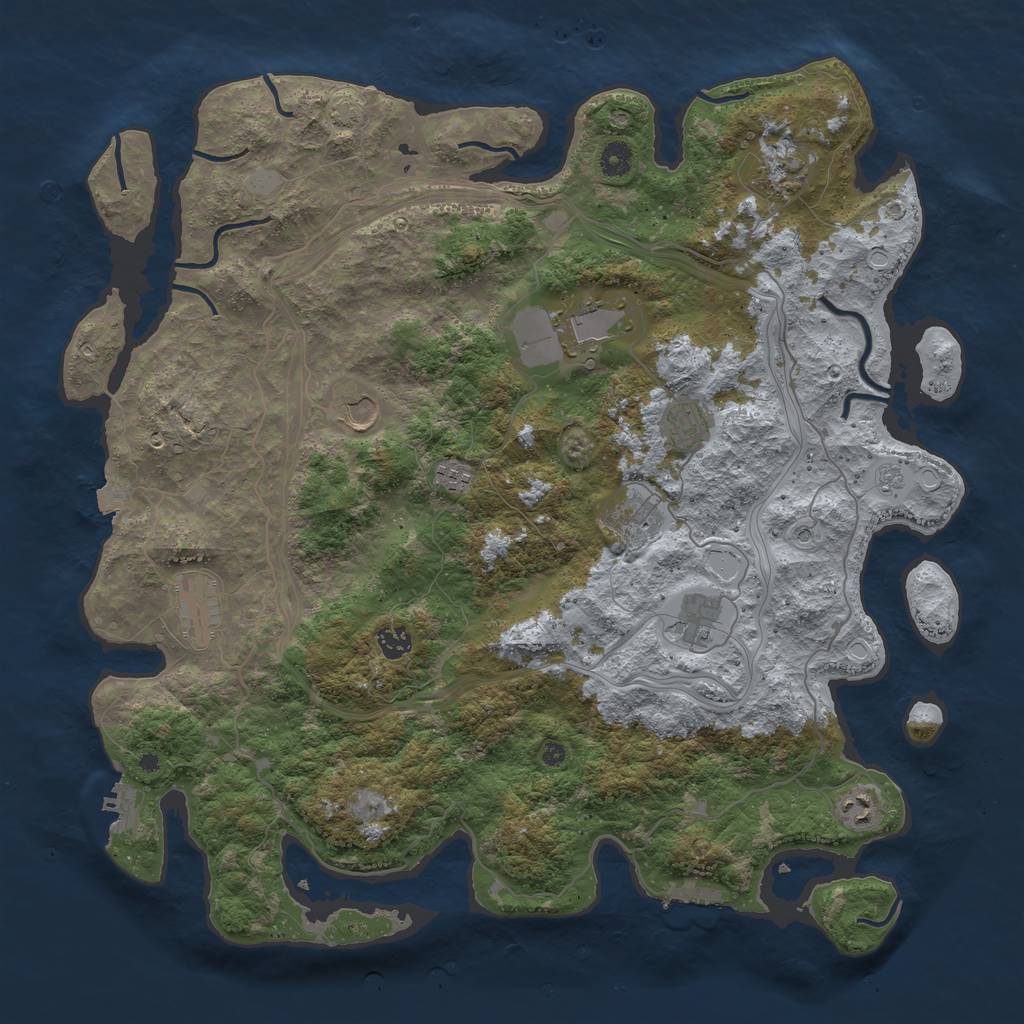 Rust Map: Procedural Map, Size: 4500, Seed: 675504626, 18 Monuments