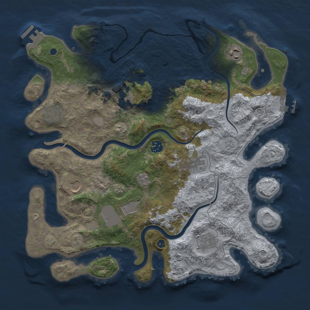Rust Map: Procedural Map, Size: 3800, Seed: 91765864, 15 Monuments