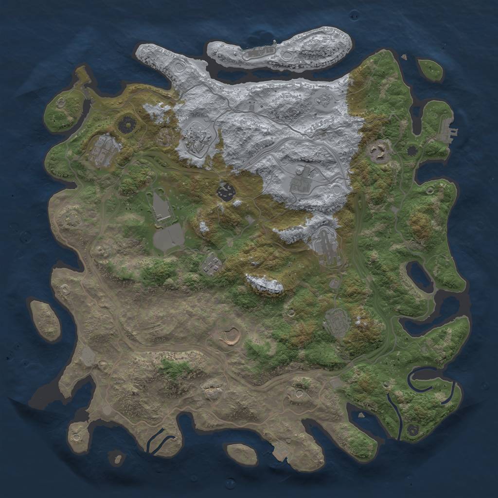 Rust Map: Procedural Map, Size: 4250, Seed: 748518808, 18 Monuments