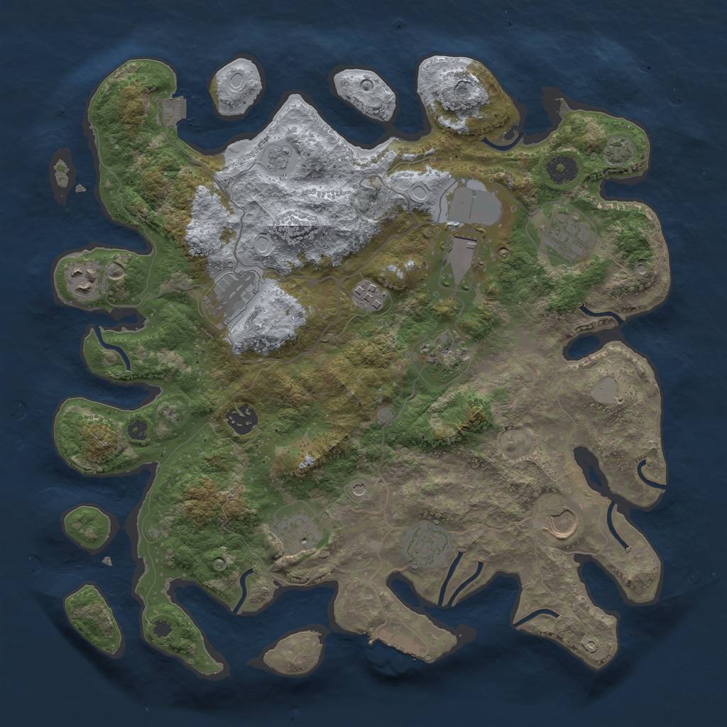 Rust Map: Procedural Map, Size: 3700, Seed: 1399949328, 17 Monuments