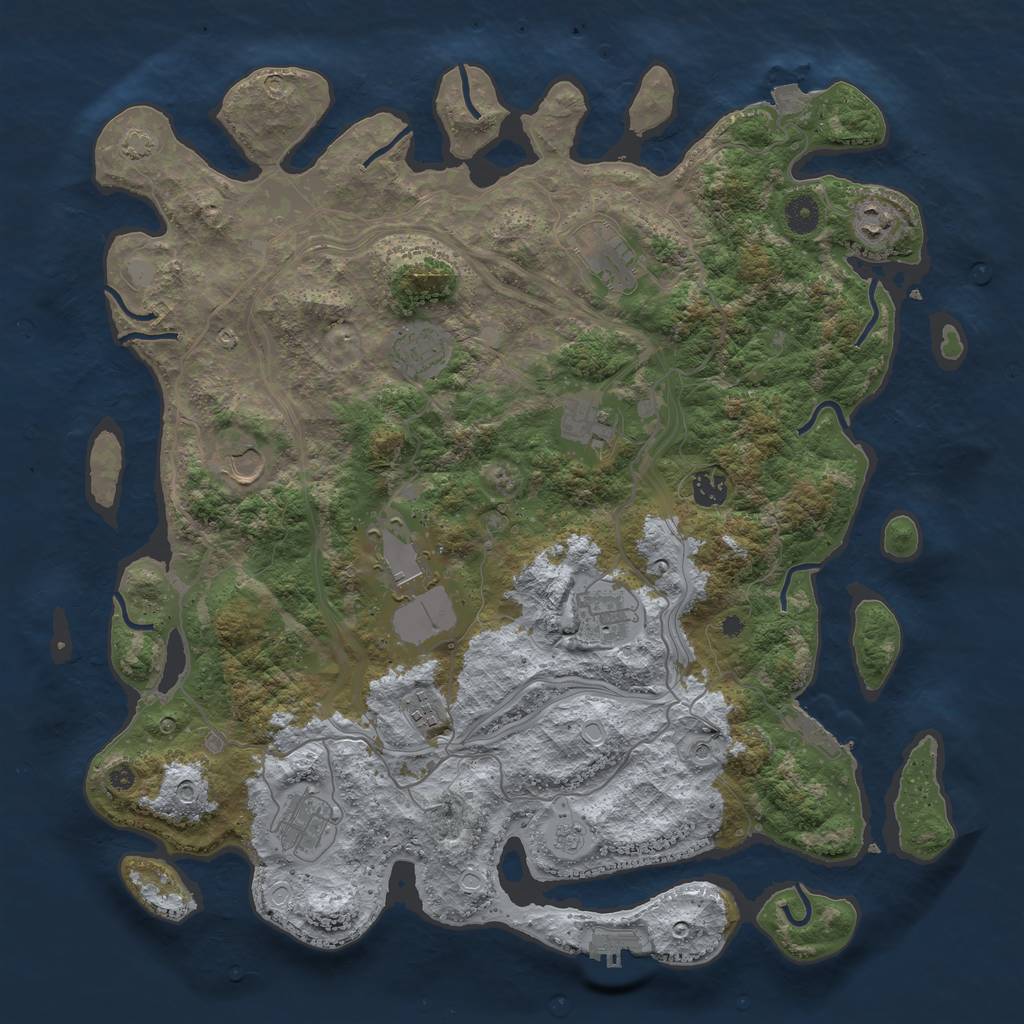 Rust Map: Procedural Map, Size: 4250, Seed: 1991152213, 18 Monuments