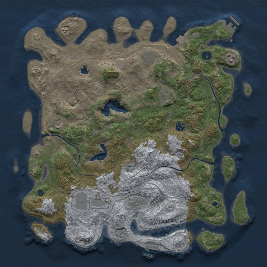 Rust Map: Procedural Map, Size: 4250, Seed: 1991152213, 14 Monuments