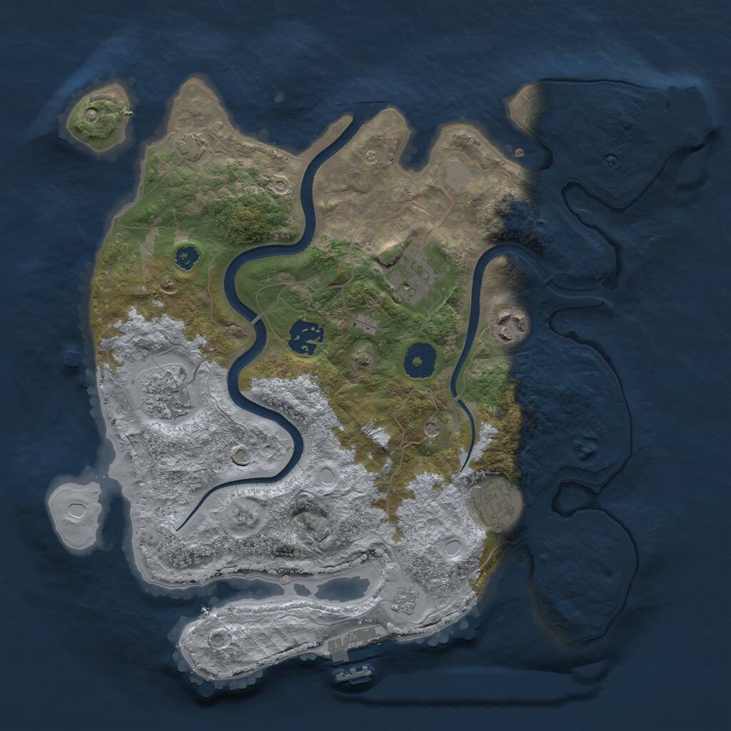 Rust Map: Procedural Map, Size: 3200, Seed: 370186774, 11 Monuments