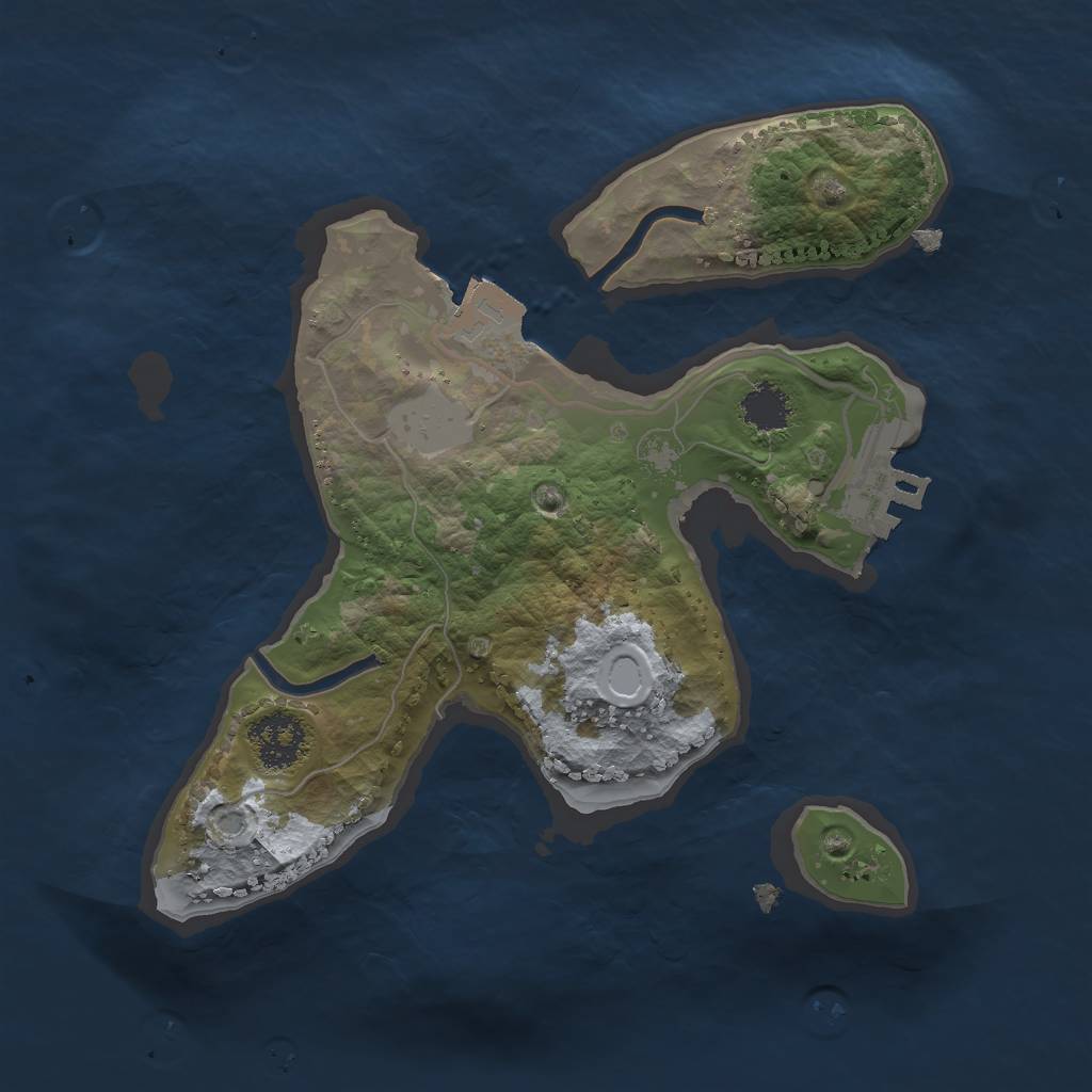 Rust Map: Procedural Map, Size: 2000, Seed: 28973, 4 Monuments