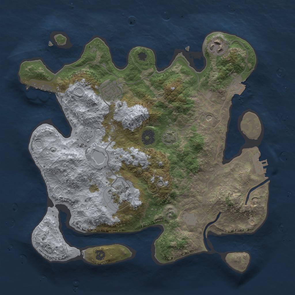 Rust Map: Procedural Map, Size: 3000, Seed: 792422113, 11 Monuments
