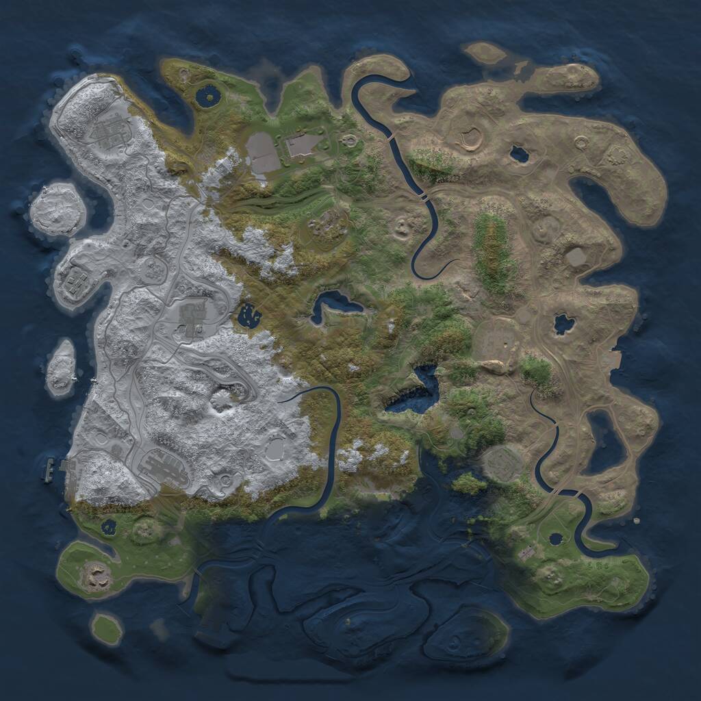 Rust Map: Procedural Map, Size: 4500, Seed: 758996725, 17 Monuments