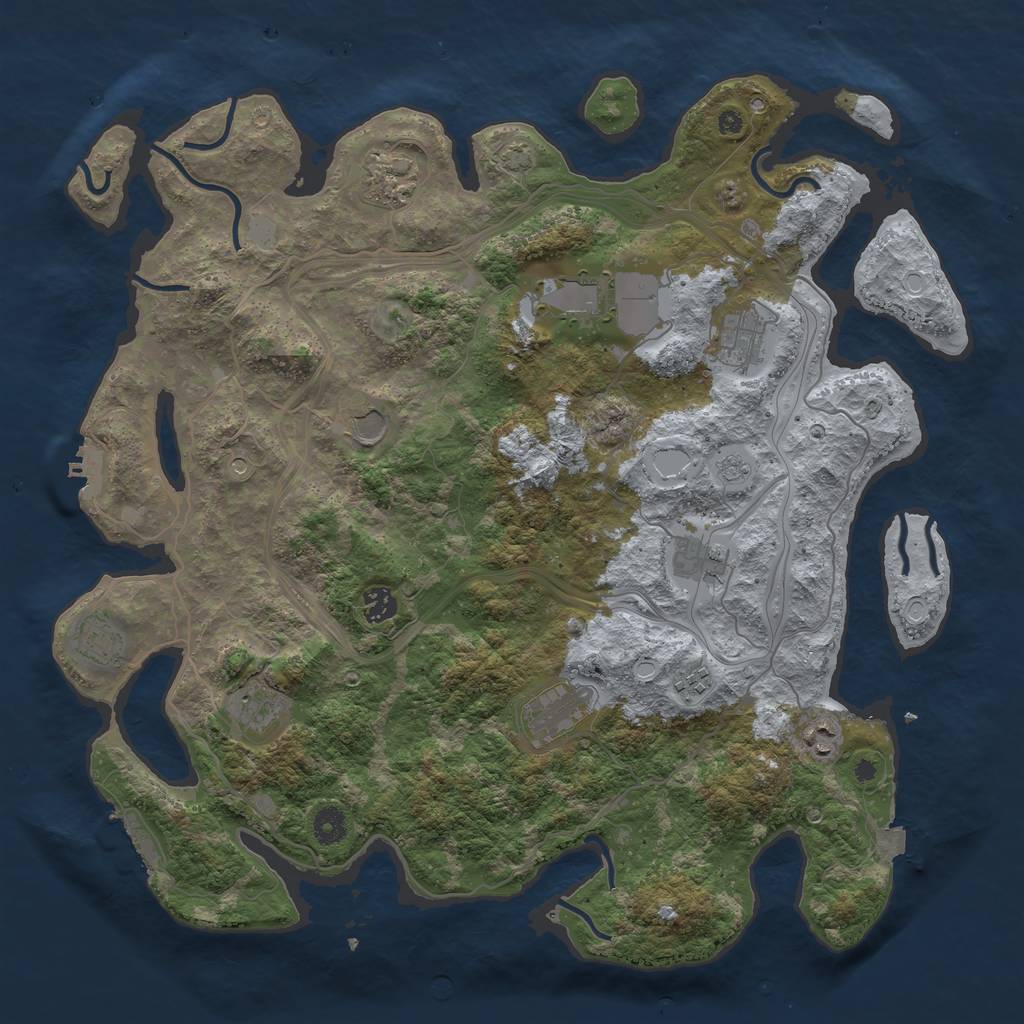 Rust Map: Procedural Map, Size: 4250, Seed: 1680363921, 19 Monuments