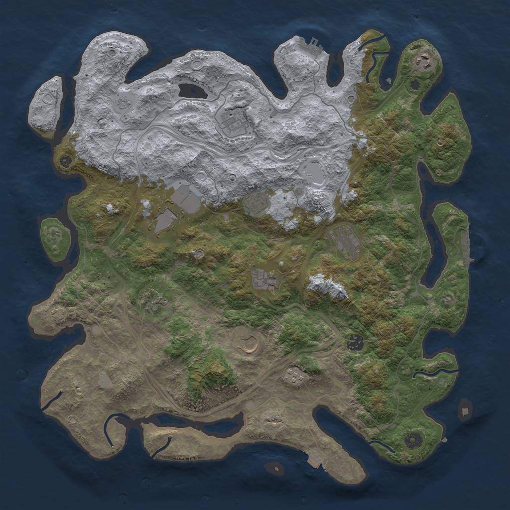 Rust Map: Procedural Map, Size: 4500, Seed: 2030556748, 18 Monuments