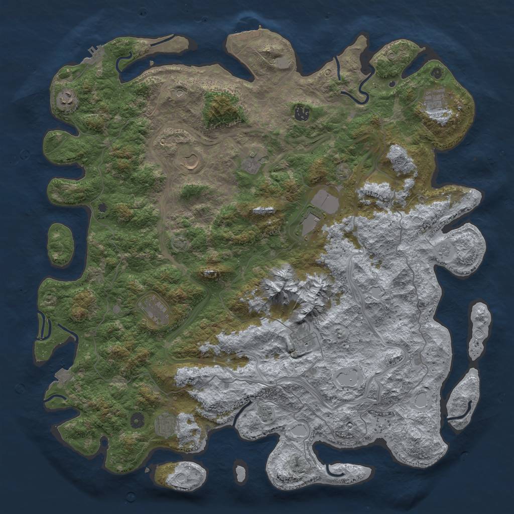 Rust Map: Procedural Map, Size: 5000, Seed: 717787149, 18 Monuments