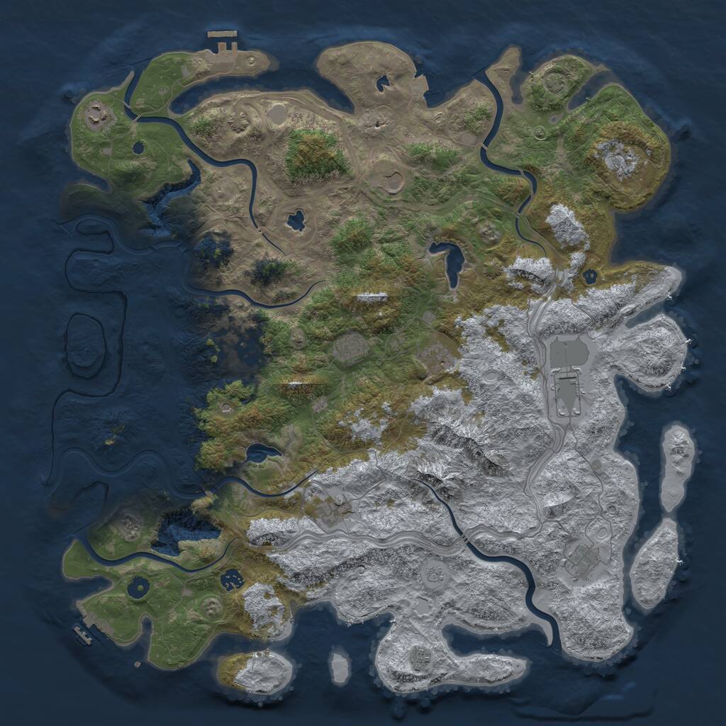 Rust Map: Procedural Map, Size: 5000, Seed: 717787149, 17 Monuments
