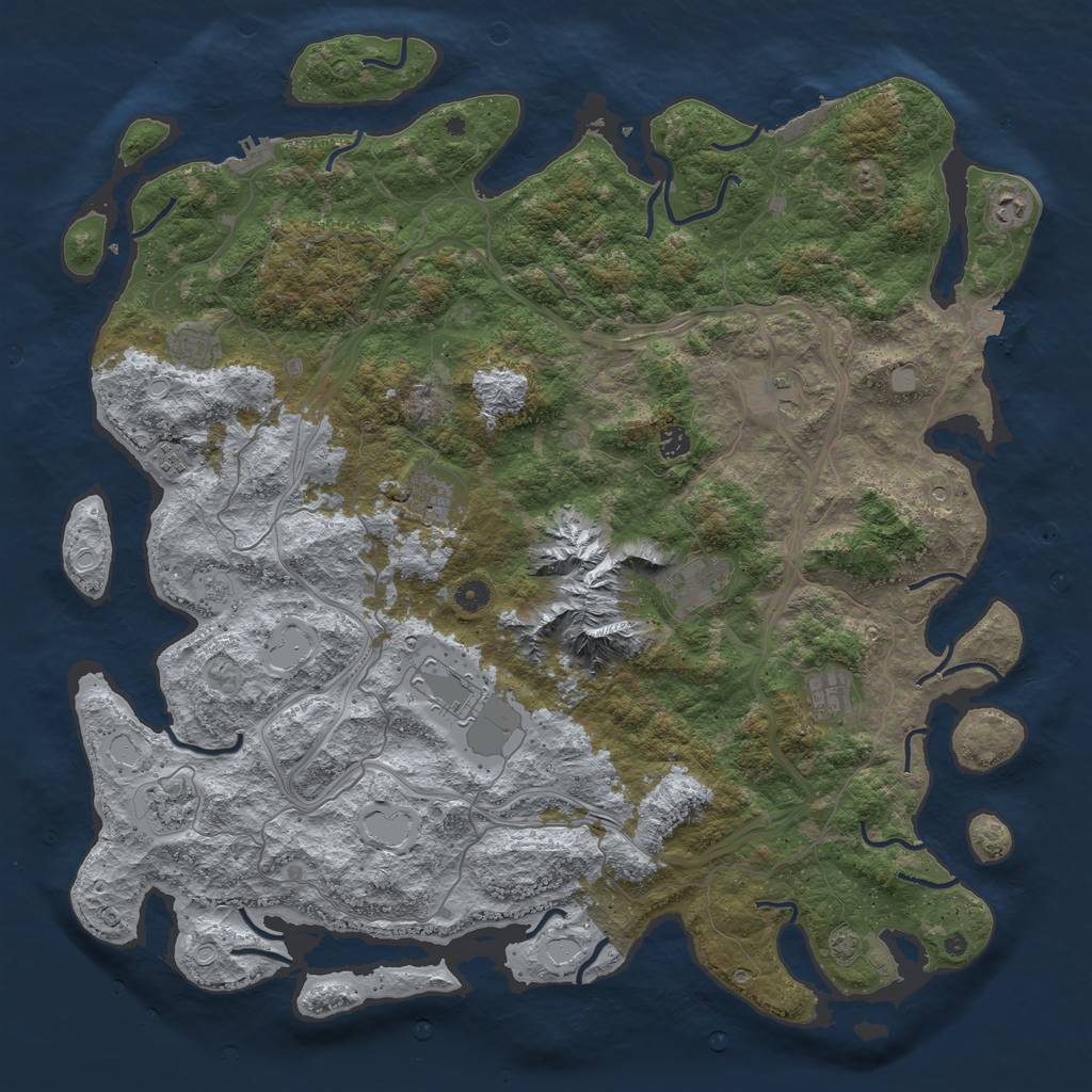 Rust Map: Procedural Map, Size: 5000, Seed: 1666591275, 18 Monuments