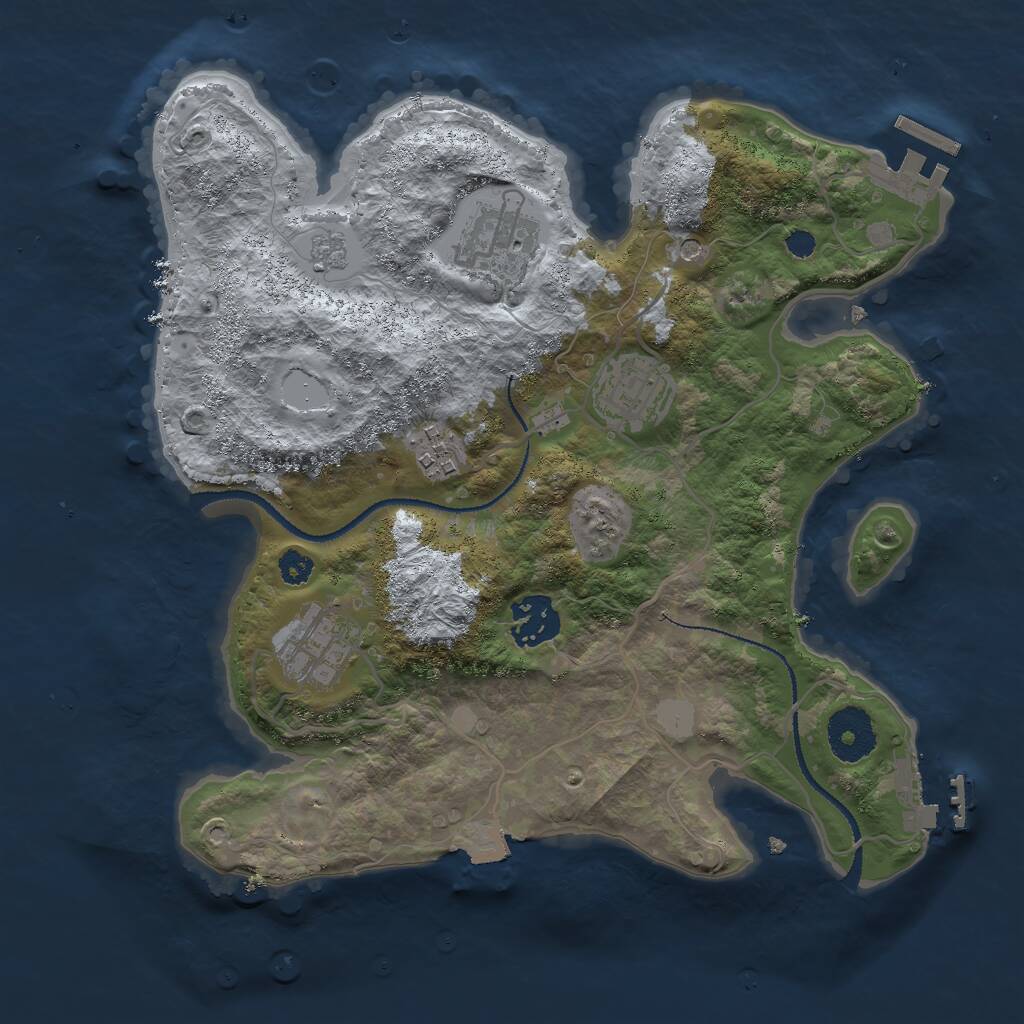 Rust Map: Procedural Map, Size: 3000, Seed: 327777776, 10 Monuments