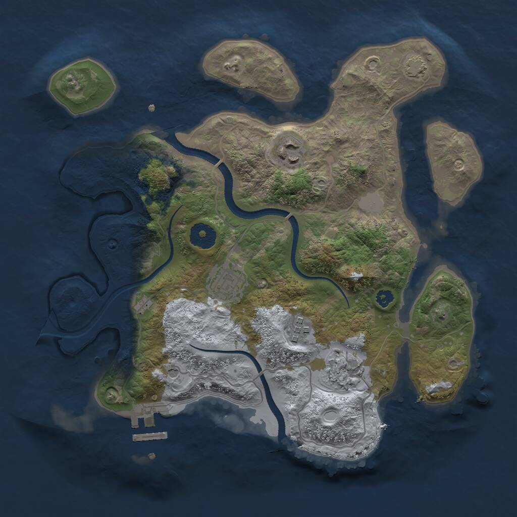 Rust Map: Procedural Map, Size: 3000, Seed: 788767104, 8 Monuments