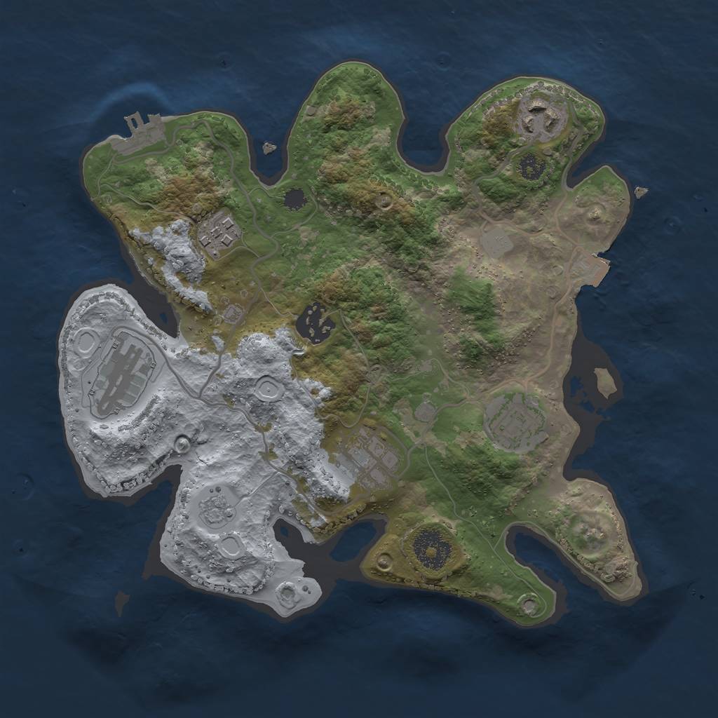 Rust Map: Procedural Map, Size: 2800, Seed: 55396992, 11 Monuments